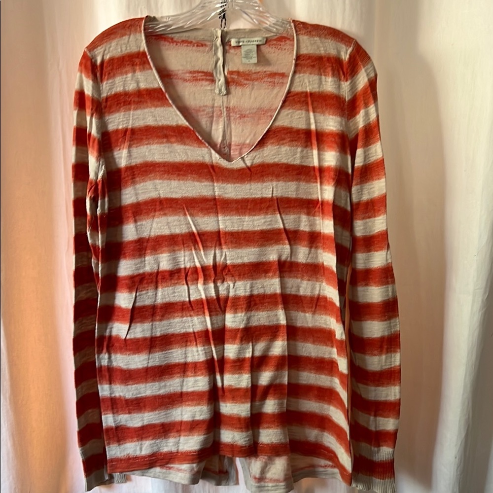 🍂White + Warren Striped V-Neck Women's Sweater🍂